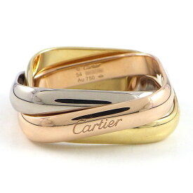 【最大2万円OFFクーポン配布中】 カルティエ Cartier リング トリニティ クッション スリーカラー K18PG K18WG K18YG 13号 / #54 【中古】