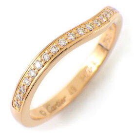 【最大2万円OFFクーポン配布中】 カルティエ Cartier リング バレリーナ カーブ ウェディング B4098749 ハーフ エタニティ ダイヤモンド K18PG 9号 / #49 【中古】