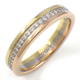【最大2万円OFFクーポン配布中】 カルティエ Cartier リング ヴァンドーム ルイ カルティエ ウェディング バンド B4052950 スリーカラー フルエタニティ ダイヤモンド K18PG K18WG K18YG 9.5号 / #50 【中古】