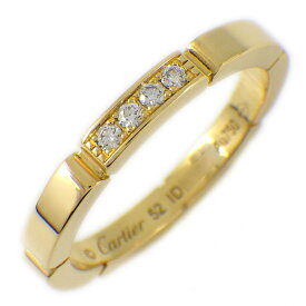 【最大2万円OFFクーポン配布中】 カルティエ Cartier リング マイヨンパンテール ウェディング バンド B4080352 4ポイント ダイヤモンド 計0.05ct K18YG 11.5号 / #52 【箱・保付き】 【中古】