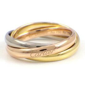 【最大2万円OFFクーポン配布中】 カルティエ Cartier リング トリニティ スリーカラー K18PG K18WG K18YG 7号 / #47 【中古】