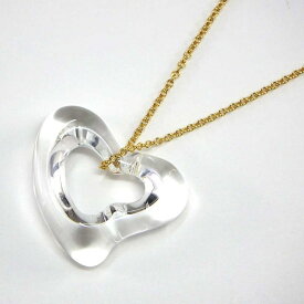 ティファニー Tiffany & Co. ネックレス オープンハート ロッククリスタル K18YG クリスタル 【中古】