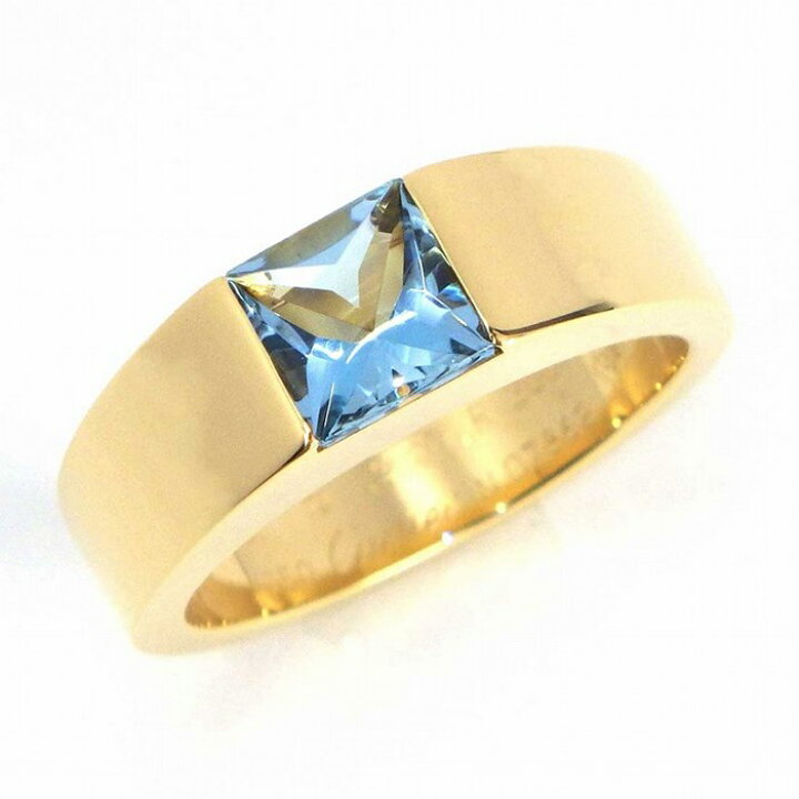 楽天市場】カルティエ Cartier リング タンク K18YG アクアマリン 11号 