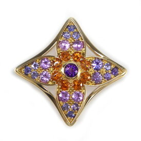 ルイ・ヴィトン LOUIS VUITTON ブローチ ペンダントトップ K18YG アメジスト シトリン ピンクサファイア タンザナイト 【中古】