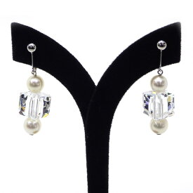 タサキ 田崎真珠 TASAKI イヤリング K18WG パール 6.5mm珠 / 6.8mm珠 クォーツ 【中古】