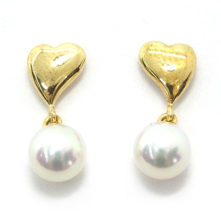 楽天市場】ミキモト MIKIMOTO ピアス ハートモチーフ K18YG パール 5.8 