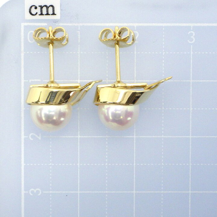 楽天市場】ミキモト MIKIMOTO ピアス リボンモチーフ K18YG パール 7.3 
