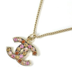 シャネル CHANEL ネックレス ココマーク 2008年 GP マルチカラーラインストーン 【中古】