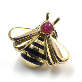 カルティエ Cartier ピンブローチ 蜂 ハチ ビー モチーフ K18YG ブラックラッカー ルビー 【中古】