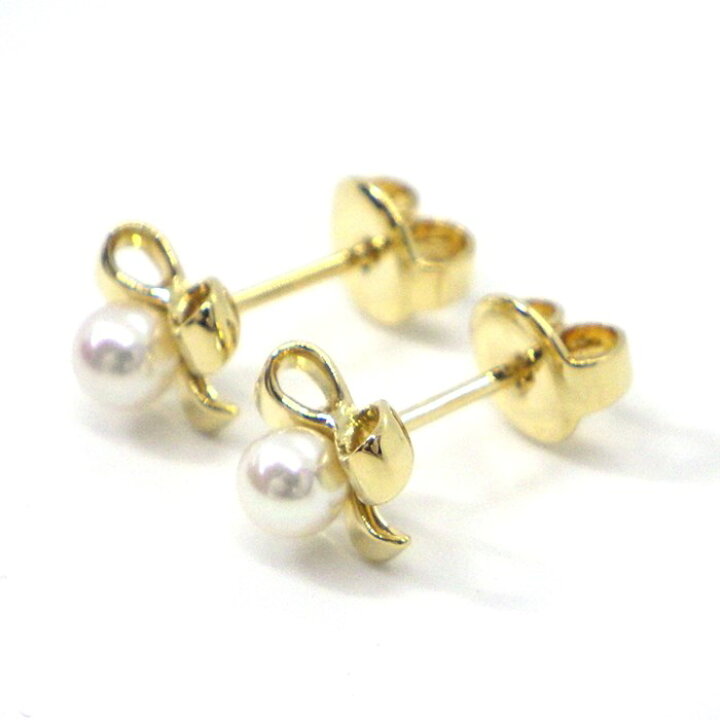 楽天市場】ミキモト MIKIMOTO ピアス リボンモチーフ パール 約3.9mm珠