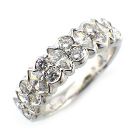 【★訳あり】 【★最終お値引き品】 ダミアーニ DAMIANI リング ハーフ サークル エタニティ ラウンド / マーキス ダイヤモンド K18WG 10号 【中古】