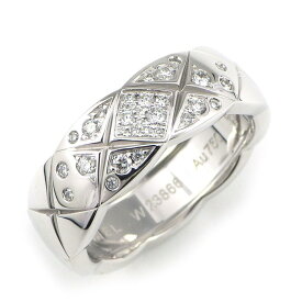 シャネル CHANEL リング ココクラッシュ マトラッセ キルティング パヴェ ダイヤモンド K18WG 14号 / #54 【中古】