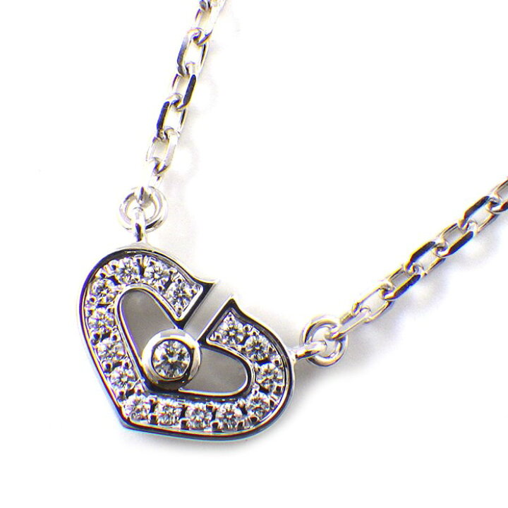 楽天市場】カルティエ Cartier ネックレス Cハート ダイヤモンド K18WG  