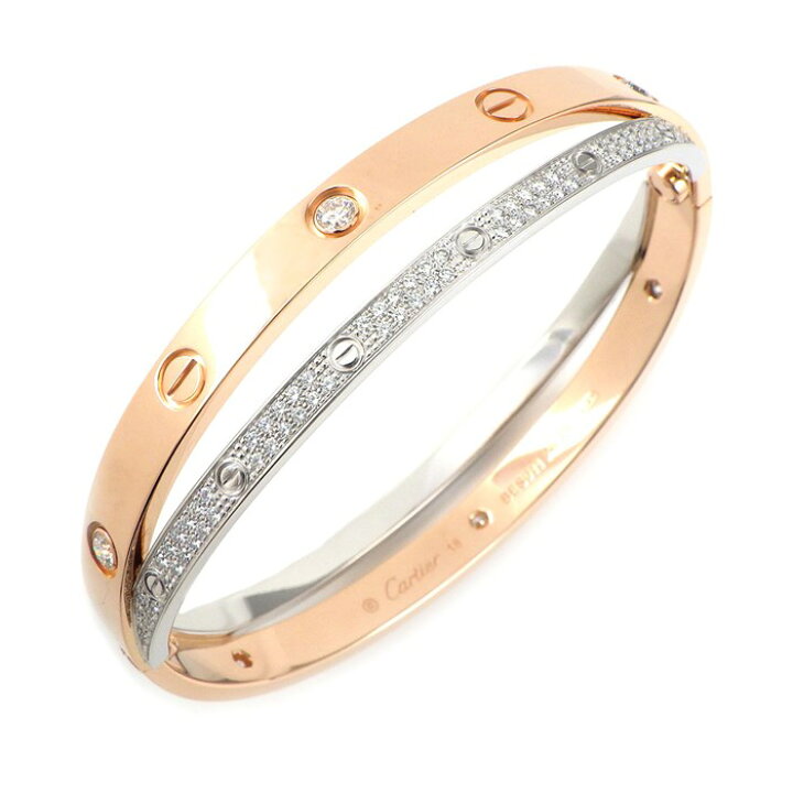 楽天市場】カルティエ Cartier ブレスレット ラブブレス ハーフ パヴェ  