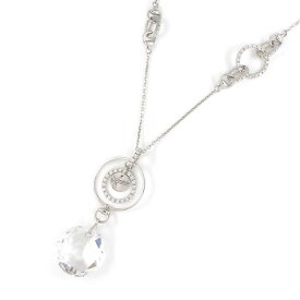 グッチ GUCCI ネックレス ホースビット ロゴ サークル ラウンド ダイヤモンド クリスタル K18WG 【中古】