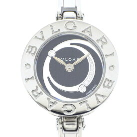 ブルガリ BVLGARI 腕時計 バングル B-zero1 ビーゼロワン BZ22RDSS-M ダイヤ / 黒 ブラック文字盤 2ポイント ダイヤインデックス SS クオーツアナログ 【中古】