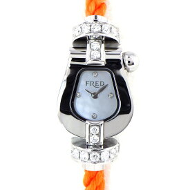 フレッド FRED 腕時計 フォース10 FD070111 ダイヤラグ ホワイト シェル 白 文字盤 SS オレンジ コード クオーツアナログ / #15【中古】