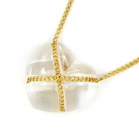 ティファニー Tiffany & Co. ネックレス チェーンクロス ハート クリスタル K18YG 【中古】