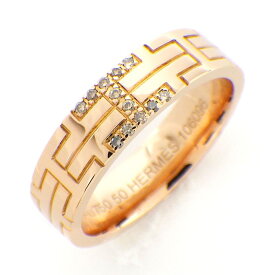 エルメス HERMES リング キリム H ロゴ ダイヤモンド K18PG 10号 / #50 【中古】