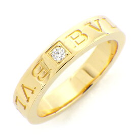 ブルガリ BVLGARI リング Wロゴ ダブルロゴ 1ポイント ダイヤモンド K18YG 14.5号 【中古】