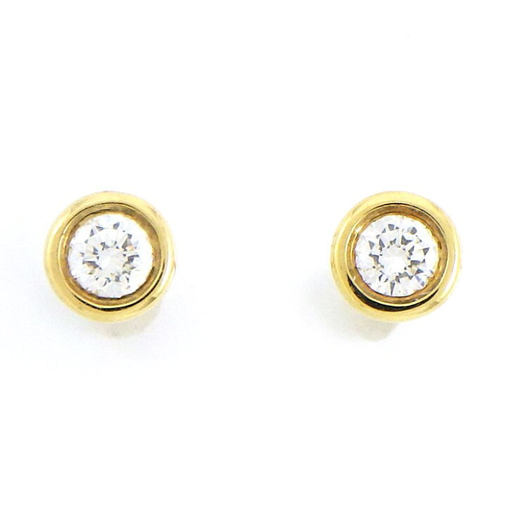 Tiffany ティファニー K18 YG バイザヤード ダイヤモンド ピアス  