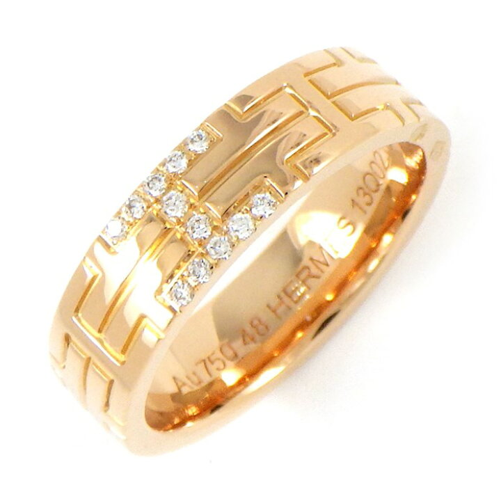 楽天市場】エルメス HERMES リング キリム H ロゴ ダイヤモンド K18PG  