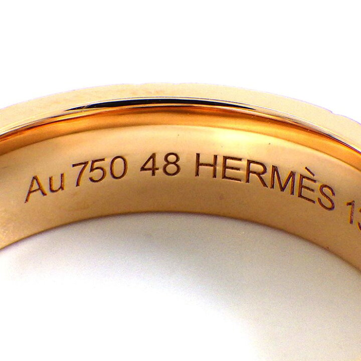 楽天市場】エルメス HERMES リング キリム H ロゴ ダイヤモンド K18PG  