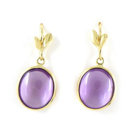 ティファニー Tiffany & Co. ピアス フックピアス オリーブ リーフ スウィング ドロップ オーバル カボション カット アメジスト K18YG 【中古】