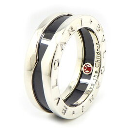 ブルガリ BVLGARI リング B-zero1 ビーゼロワン セーブザチルドレン 子供 支援 チャリティ スモール SV925 ブラック セラミック 黒 10.5号 / #51 【中古】