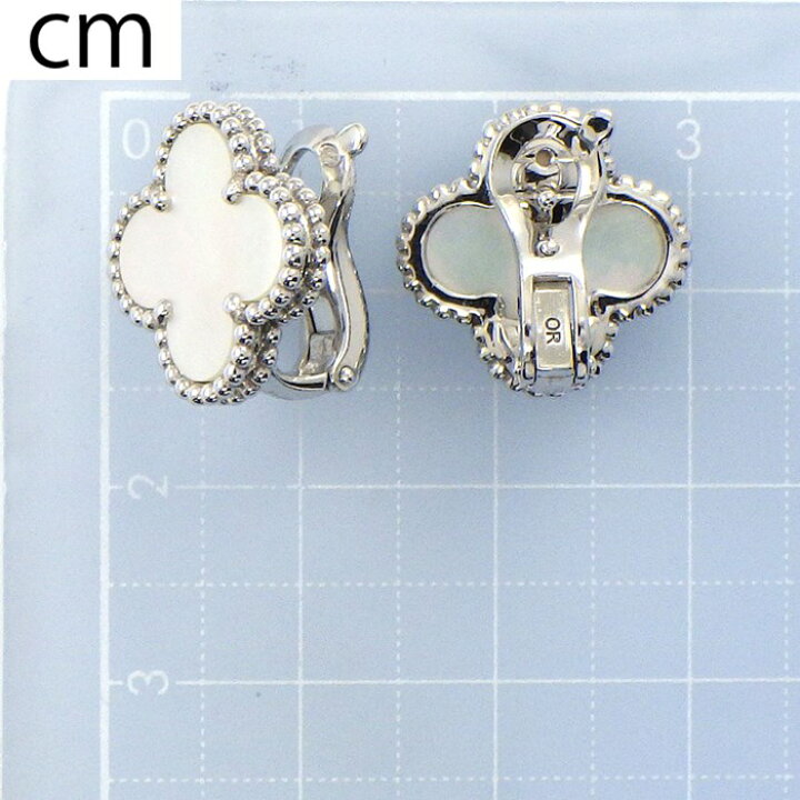 楽天市場】ヴァンクリーフ&アーペル Van Cleef Arpels ピアス ヴィンテージアルハンブラ マザーオブパール VCARF48600 ホワイト シェル K18WG 白 【中古】 : ジェイビーワークス 楽天市場店