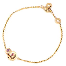 ブルガリ BVLGARI ブレスレット ローマン ソルベ リンク サークル ロゴ 3ポイント ピンクトルマリン 2ポイント アメジスト K18PG #ML【中古】