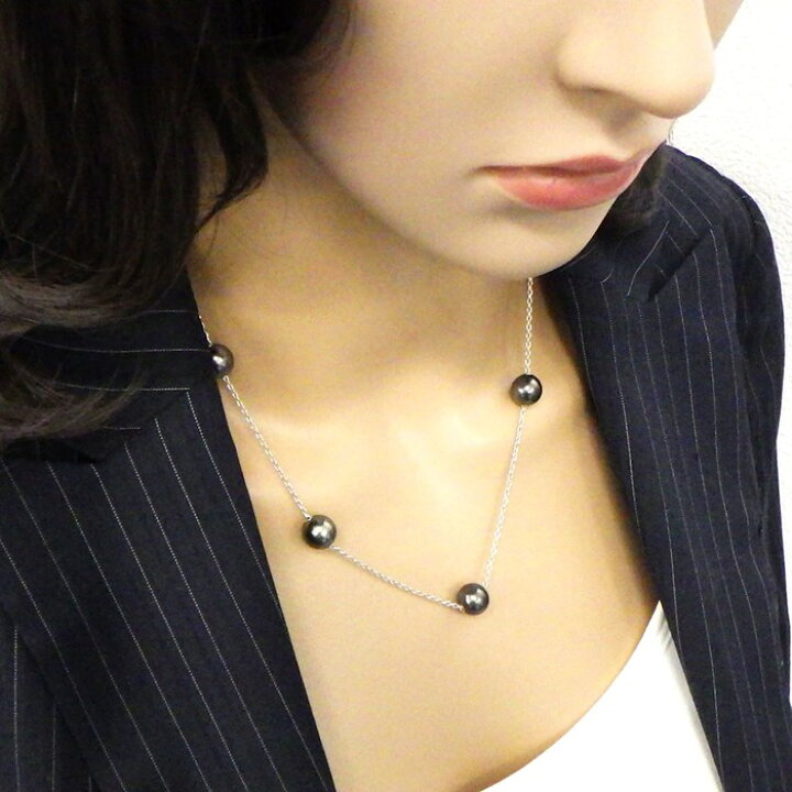 楽天市場】ミキモト MIKIMOTO ネックレス ステーション 5モチーフ 黒蝶 