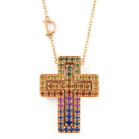ダミアーニ DAMIANI ネックレス ベル エポック レインボー 20084310 創業95周年 記念 モデル クロス パヴェ マルチカラー サファイア 1.48ct 1ポイント ダイヤモンド 0.01ct K18PG 【中古】