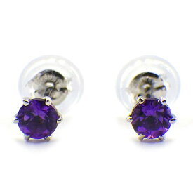 【アメジスト】 ピアス ソリティア ソリテール 2月 誕生石 アメジスト PT900