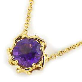 ティファニー Tiffany & Co. ネックレス 1ポイント ラウンドカット アメジスト K18YG 【中古】
