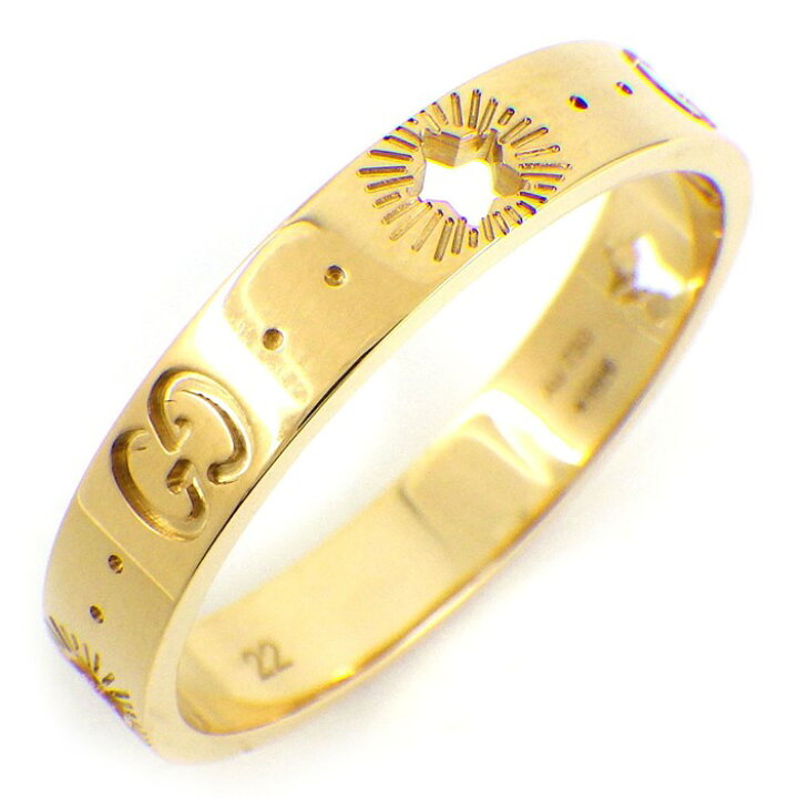 楽天市場】グッチ GUCCI リング アイコン スター GG ロゴ K18YG 21号  