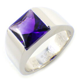 カルティエ Cartier リング タンク スクエアカット アメジスト K18WG 11.5号 / #51 【中古】