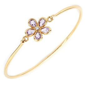 ティファニー Tiffany & Co. フック バングル ガーデン フラワー アメジスト 1ポイント ダイヤモンド K18PG 【中古】