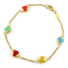 ポンテヴェキオ Ponte Vecchio ブレスレット 魚 5モチーフ K18YG マルチカラー エナメル ラッカー 【中古】