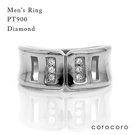 ダイヤモンド プラチナ メンズリング PT900 プラチナリング ユニセックス 指輪