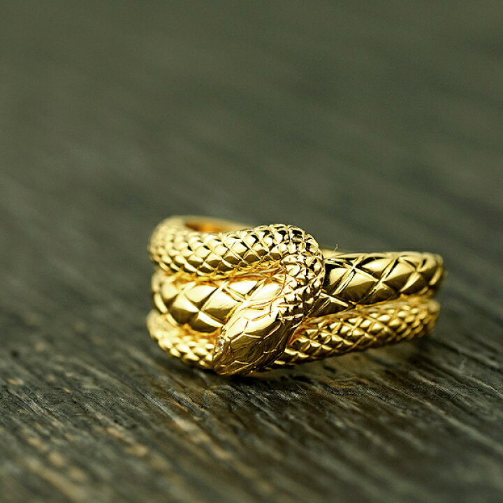 楽天市場】蛇 ゴールドリング K18YG ダイヤモンド リング 指輪 開運 蛇  