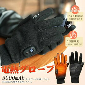 【楽天1位受賞】【送料無料】【レビュー特典】電熱グローブ 薄手 充電式 3000mAh ヒーター手袋スマホ対応 3段階温度調節 デジタル表示 男女兼用 冬用 ヒーターグローブ 電熱手袋 インナーグローブ バイク 通勤 通学 アウトドア スポーツ 保温 防寒 6ヶ月製品保証