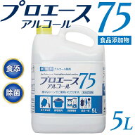 高濃度75％　5L　プロエース(食品添加物規格)アルコール消毒 除菌剤 業務用 除菌 消毒 エタノール 75％ 5…