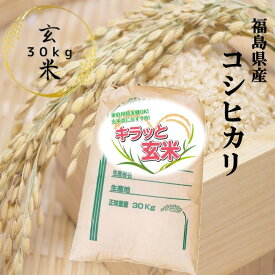 【楽天SOY2023年受賞！】玄米 米 30kg 送料無料 福島県産コシヒカリ 玄米 お米 30kg(30kg×1袋) 令和5年産 【あす楽対応】【キラッと玄米】米 お米 玄米 米 30kg お米 30kg 銘柄米【沖縄・離島 別途送料+1100円】