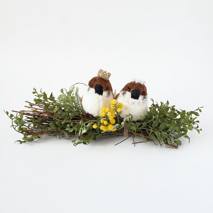 楽天市場 スズメ ブランチ付き すずめ 雀 鳥 小鳥 ウェルカムドール 結婚式 ぬいぐるみ 受付 J Dコーポレーション