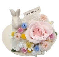 ペット お供え【G うさぎ】お悔み花 仏花 命日 造花 メッセージ お悔やみ の花 贈り物 ペット供養 花 メ…