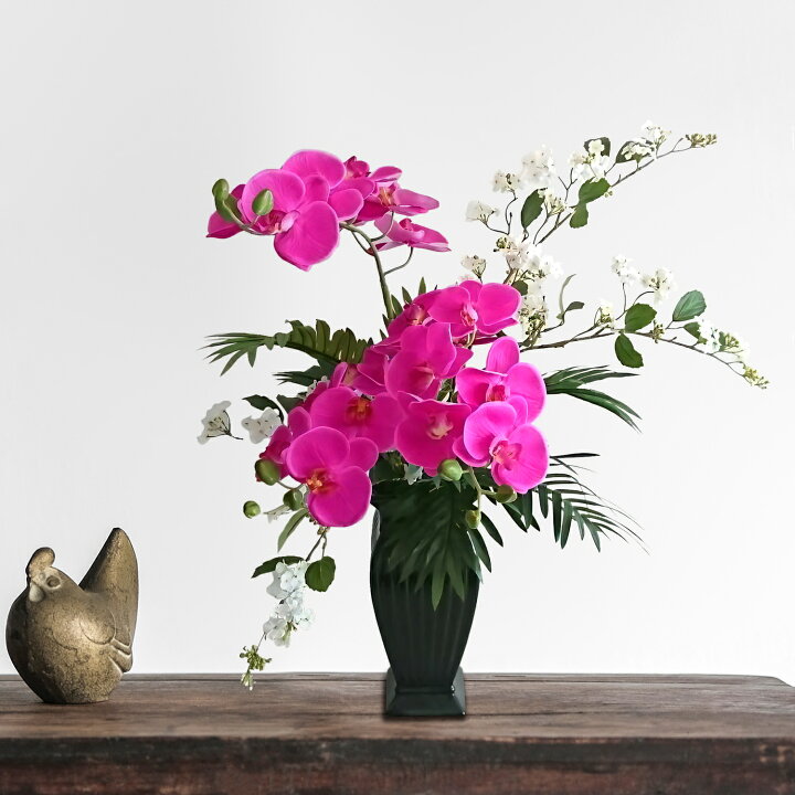 楽天市場】【華シリーズ】造花 胡蝶蘭 ヤシの葉 フラワー 