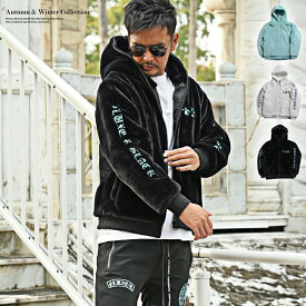 ユニセックス ZIPアップシャギーパーカー メンズ オーバーサイズ オールドイングリッシュ ZIP パーカー ジップアップブルゾン オラオラ 不良 y2k チョイわる 韓国系 ファッション アウター LUXE/R ラグジュ 2025新作