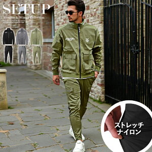 スタンド ジャージ メンズ セットアップ 秋 冬ナイロン ゴルフウエア イケオジ ちょいわる メンズファッション 30代 40代 50代 流行 2025新作