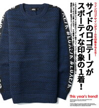 楽天市場 ニット メンズ クルーネック メンズファッション 20代 30代 40代 秋冬 かっこいい ロゴ おしゃれニット スポーティー 2020新作 メンズ通販burn Ones Bridges